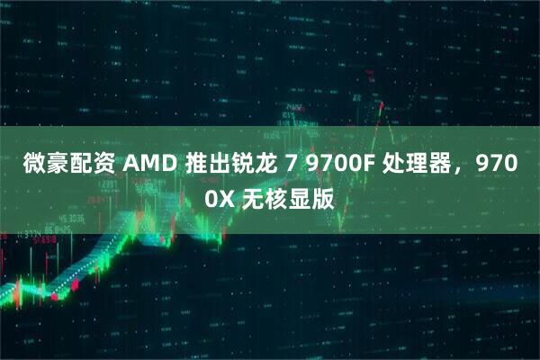 微豪配资 AMD 推出锐龙 7 9700F 处理器，9700X 无核显版