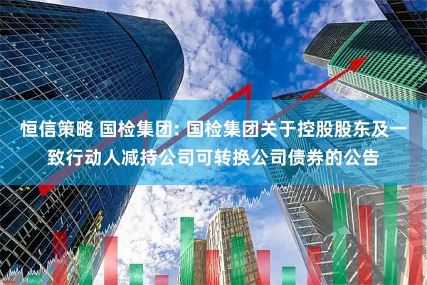 恒信策略 国检集团: 国检集团关于控股股东及一致行动人减持公司可转换公司债券的公告